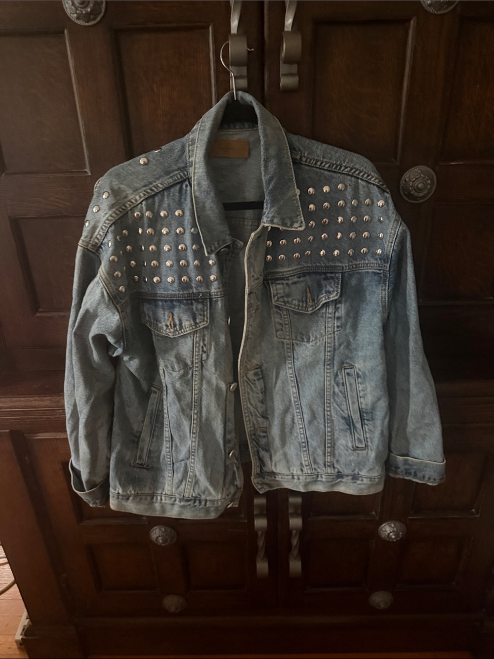 Blank NYC Light Blue Studded Denim Jacket